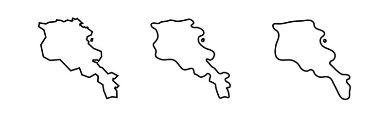 Fototapeta premium Andorra Country Map set in Black and White