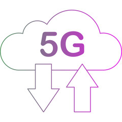 5g cloud single icon vector illustration