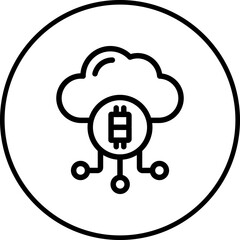 Coin cloud single icon vector illustration