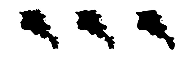 Armenia Country Map set in Black and white