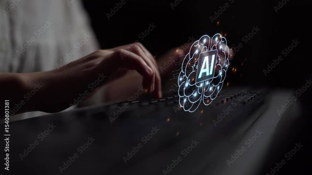 Poster ai assistant brain processor with llm technology, big data, machine learning, generative ai for busi