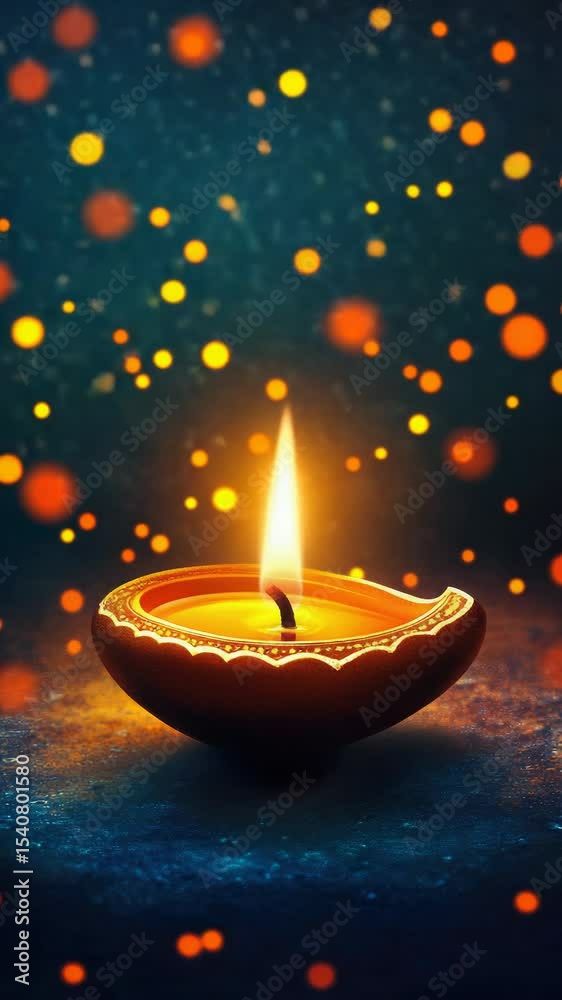 Poster a lit candle sitting on a table, perfect for adding warmth and ambiance to any setting