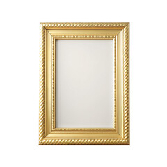Decorative Gold Wall Frame Mockup with Soft Texture Isolated on Transparent Background