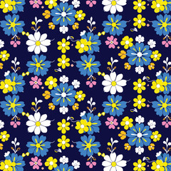 Geometric Seamless floral pattern vector background with Scandinavian abstract color or Swiss geometry prints of rectangles, squares and circles shape design