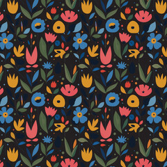 Geometric Seamless floral pattern vector background with Scandinavian abstract color or Swiss geometry prints of rectangles, squares and circles shape design