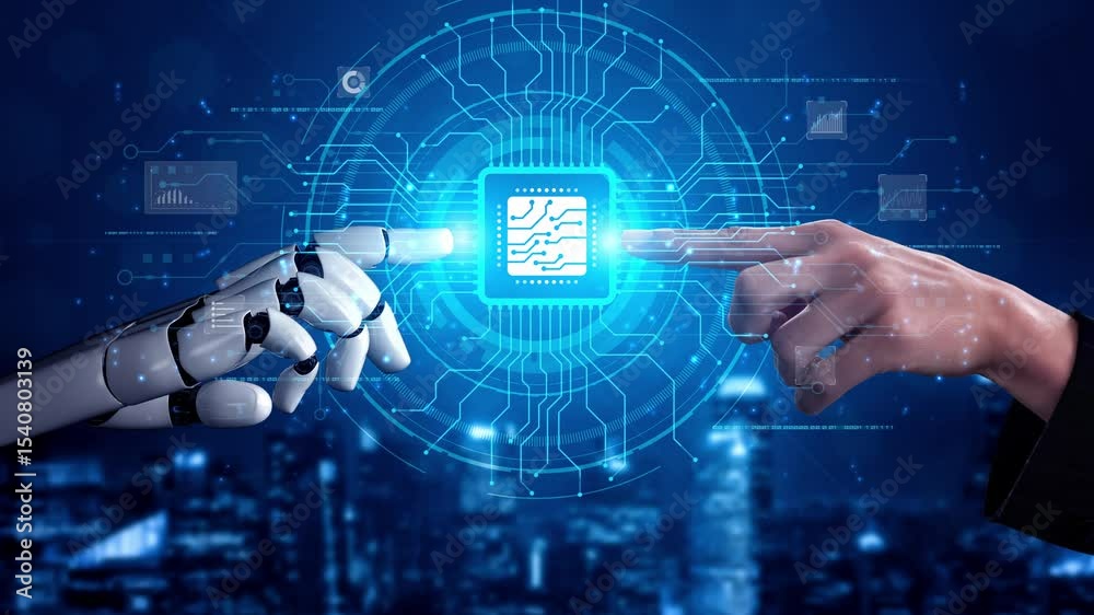 Poster ai assistant brain processor with llm technology, big data, machine learning, generative ai for busi