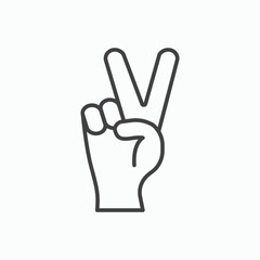 Hand peace icon