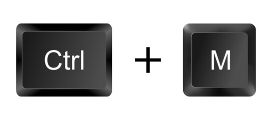 Ctrl + M Shortcut Key Icon – Indent Paragraph
