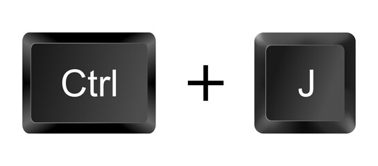 Ctrl + J Shortcut Key Icon – Justify Align