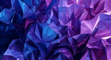 Fototapeta premium Abstract background featuring a cluster of sharp angled shapes in shades of blue and purple hues