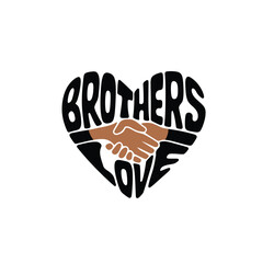 Brothers love logo icon on white background. Vector. Heart shape logo.
