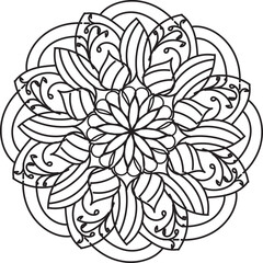 hand drawn ornament Mandala Symmetry. Circular pattern in form of mandala, tattoo, decoration