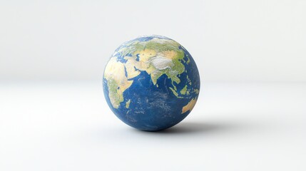 Fototapeta premium Earth globe on a white surface