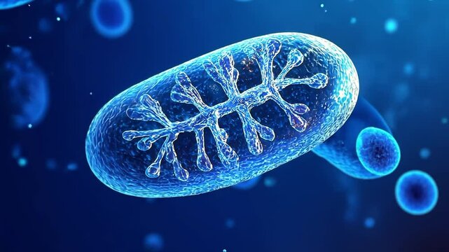 Blue Bacteria with Microscopic Detail, Scientific Medical Research Concept