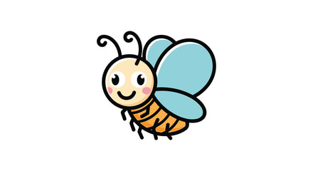 Obraz premium An Adorable Blue Butterfly with Golden Stripes Flying in the Summer Sky Concept