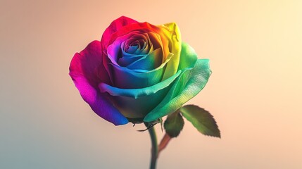 Vibrant rainbow rose close-up