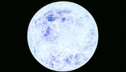 Obraz premium Illuminated moon lamp with detailed surface texture against black background