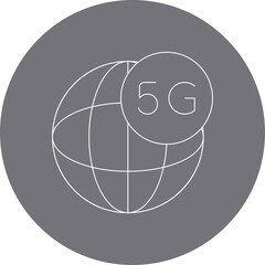 Global 5g single icon vector illustration