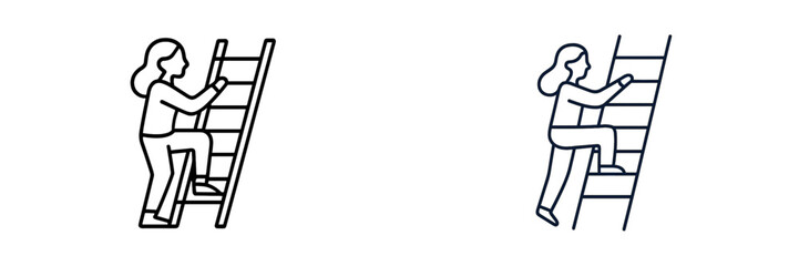 Person climbing a ladder during a home improvement project in a bright indoor space