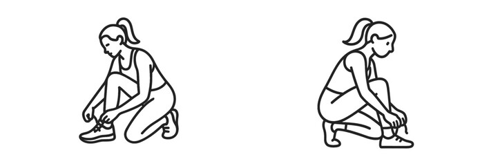 Woman tying shoelaces before jogging in an outdoor park