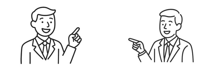 Two businessmen discussing ideas while pointing, showcasing enthusiasm and teamwork in an office setting