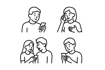 People engaging with smartphones in various activities, showcasing communication and connection