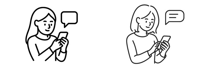 Two women engaged in texting conversations on their smartphones while sitting indoors during a casual meetup