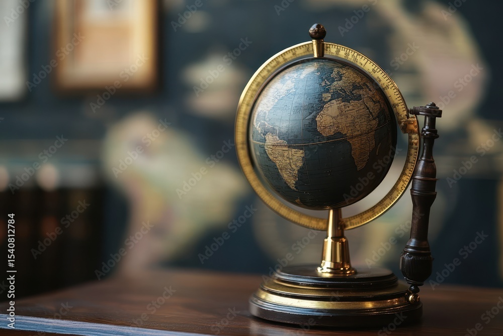 Poster scope scanning connections over a globe representing global interaction and technology, scope scanni