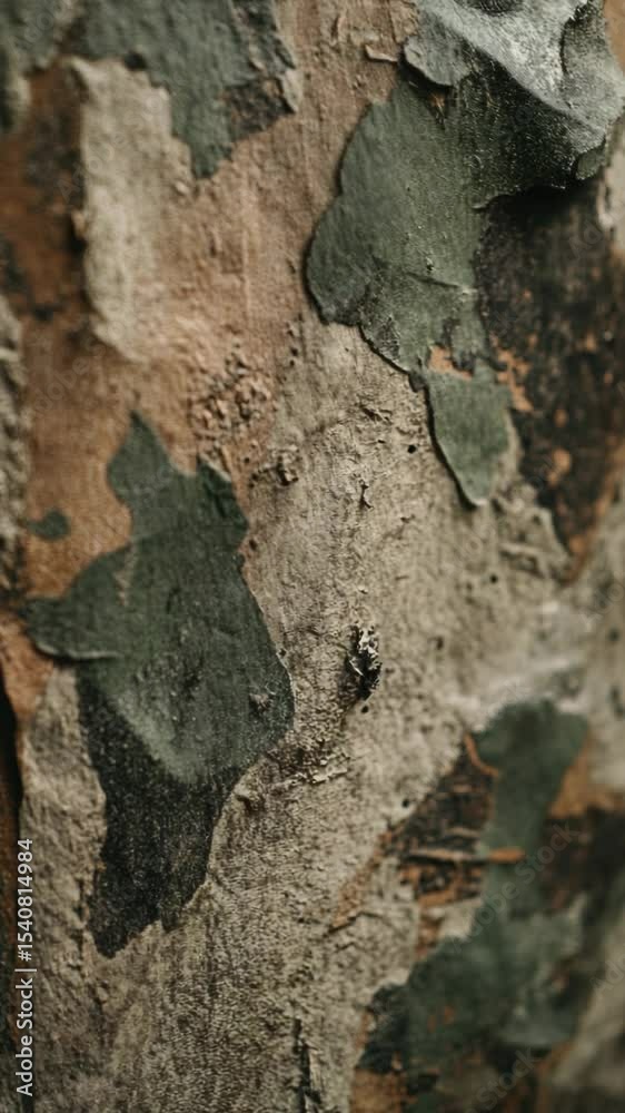 Poster Close-up shot of tree bark texture with natural patterns and colors