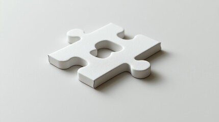 White puzzle piece on a light background