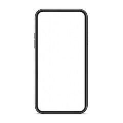 Smartphone with blank screen and slim case on Transparent Background