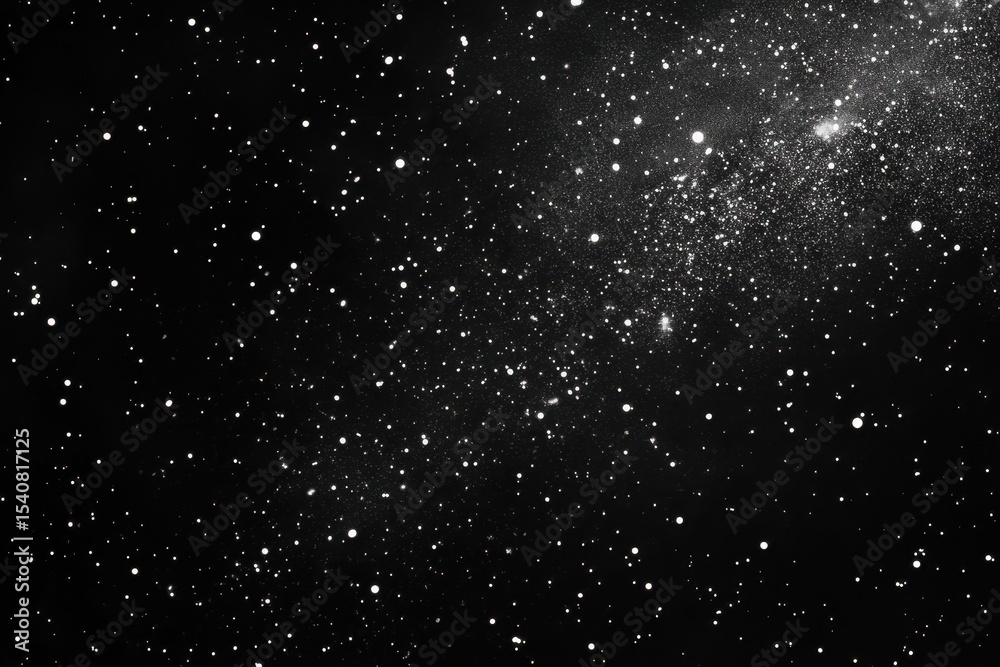 Poster flickering overlay of star particles creates a mesmerizing cosmic effect in dark space, flickering o