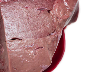 Raw Beef liver background and texture.