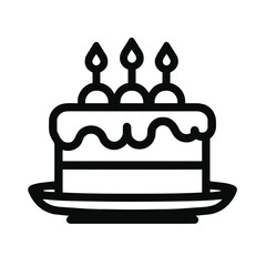 Cake with candles, vector illustration with copy space