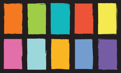 A vibrant set of hand-painted square blocks with brush stroke textures and bold colors, ideal for modern designs, posters, or layouts.