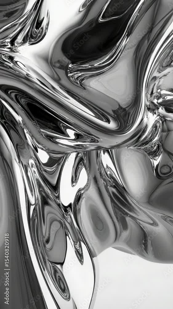 Poster A close-up image of a shiny black object in black and white