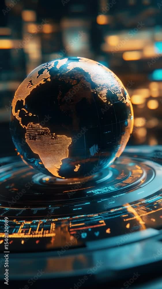 Poster close-up shot of a globe sitting on a table, ready for exploration and discovery