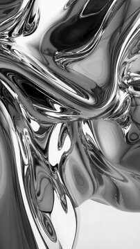 A close-up image of a shiny black object in black and white