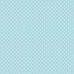 White polka dot seamless pattern on mist blue background