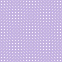 White polka dot seamless pattern on lavender gray background with soft muted tone