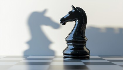 Unleashing The Hidden Potential: A Chess Knight Casting The Shadow Of A Knight On A Horse. Unlocking The Power Within.
