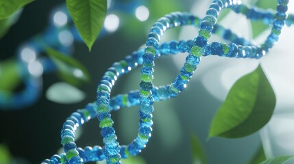 DNA helix amongst leaves