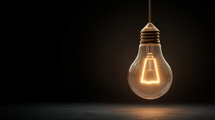 Glowing Lightbulb Symbolizing Creativity and Innovation