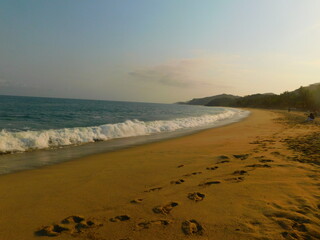 Panoramic View of Sayulita Beach at Sunrise – Tranquil Mexican Coastline Scene