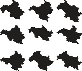 Obraz premium Turkmenistan map black silhouette vector style with white background