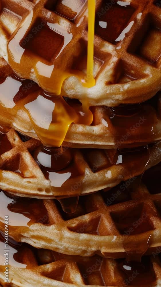 Poster a high stack of waffles piled one on top of the other