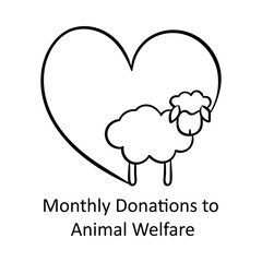  Monthly Donations to Animal Welfare – Heart and Animal Icons Representing Compassion