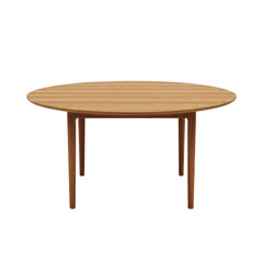 Wooden round dining table with vertical slat grain design