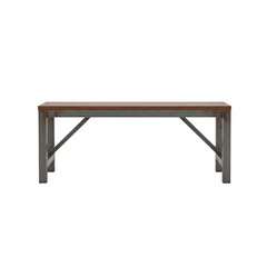 Industrial-style bench with wooden seat and metal frame