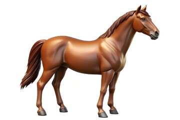 Obraz premium Brown horse render isolated on white background
